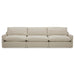 Fedora - Modern White Fabric Sectional Sofa + Ottoman