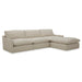 Fedora - Modern White Fabric Sectional Sofa + Ottoman
