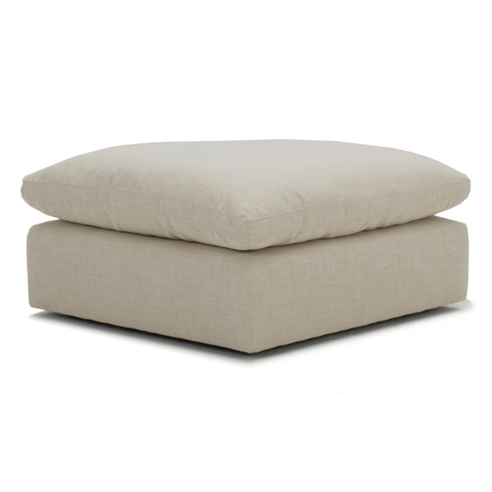 Fedora - Modern White Fabric Sectional Sofa + Ottoman