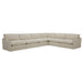Fedora - Modern White Fabric Sectional Sofa + Ottoman