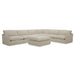 Fedora - Modern White Fabric Sectional Sofa + Ottoman