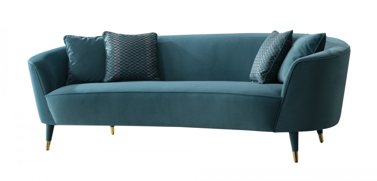 Philali - Modern Aqua Velvet Sofa