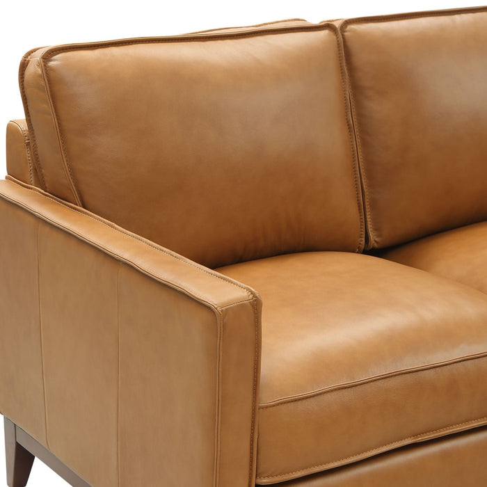 Naylor - Modern Brown Italian Leather Split Sofa