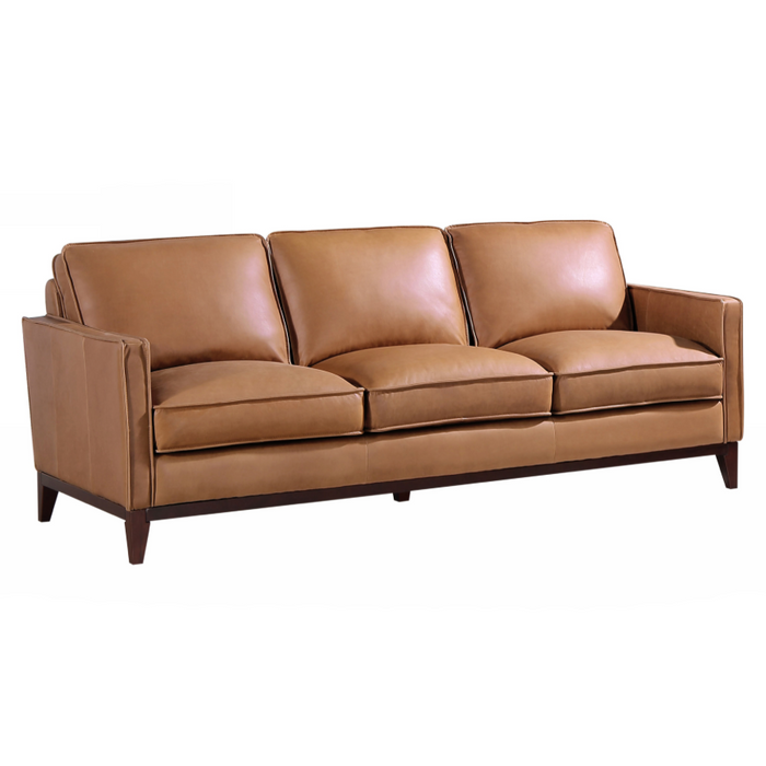 Naylor - Modern Brown Italian Leather Split Sofa