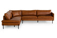 Sherry - Modern Cognac Leather Left Facing Sectional Sofa