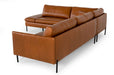 Sherry - Modern Cognac Leather Left Facing Sectional Sofa