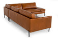 Sherry - Modern Cognac Leather Right Facing Sectional Sofa