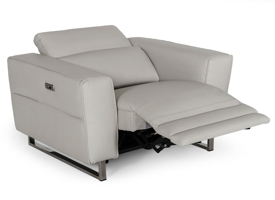 Lucca - Italian Modern Grey Armchair w/ Electric Recliner