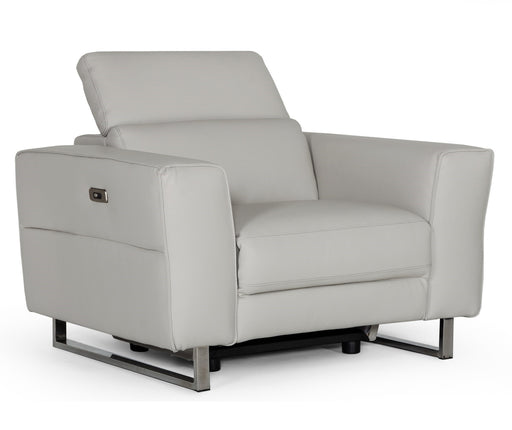 Lucca - Italian Modern Grey Armchair w/ Electric Recliner
