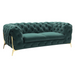 Sheila - Transitional Emerald Green Fabric Loveseat