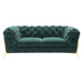 Sheila - Transitional Emerald Green Fabric Loveseat