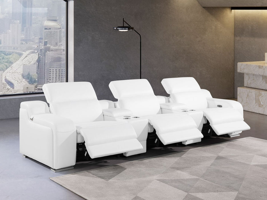 Global United 6111 L-Shaped Power Reclining Sectional | Genuine Leather