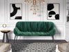 Katrina - Modern Green Fabric Bench