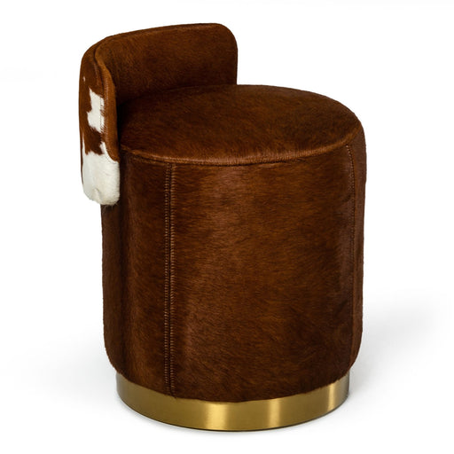 Belvista - Modern Brown Cowhide Ottoman