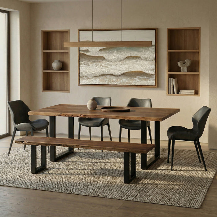 Taylor Modern Live Edge Wood Small 79" Dining Bench