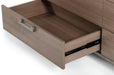 Boston - Modern Brown Oak & Brushed Stainless Steel Dresser