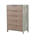 Boston - Modern Brown Oak & Brushed Stainless Steel Chest
