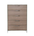 Boston - Modern Brown Oak & Brushed Stainless Steel Chest