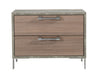 Boston - Modern Brown Oak & Brushed Stainless Steel Nightstand