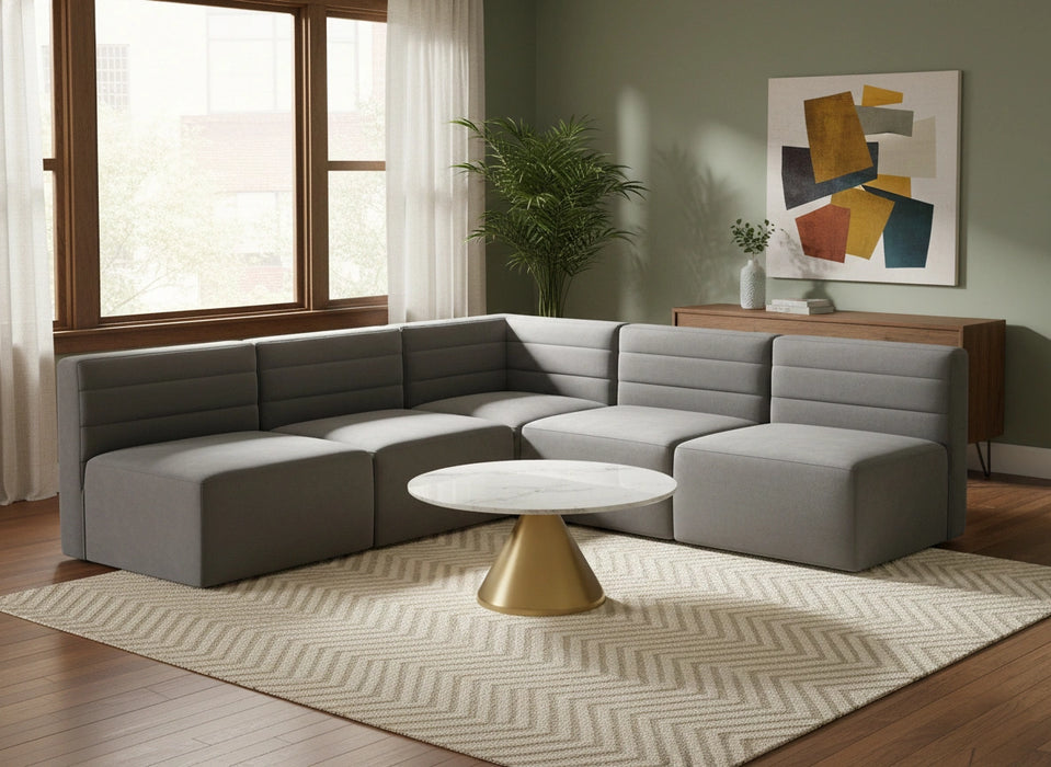 Quincy Grey Velvet Modular Sectional