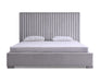Splendor - Silver + Grey Velvet Upholstered King Platform Bed
