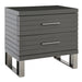 Splendor - Grey High Gloss Slatted Nightstand