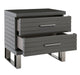 Splendor - Grey High Gloss Slatted Nightstand