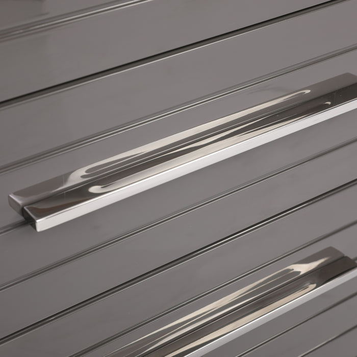 Splendor - Grey High Gloss Slatted Chest