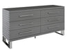 Splendor - Grey High Gloss Slatted Dresser