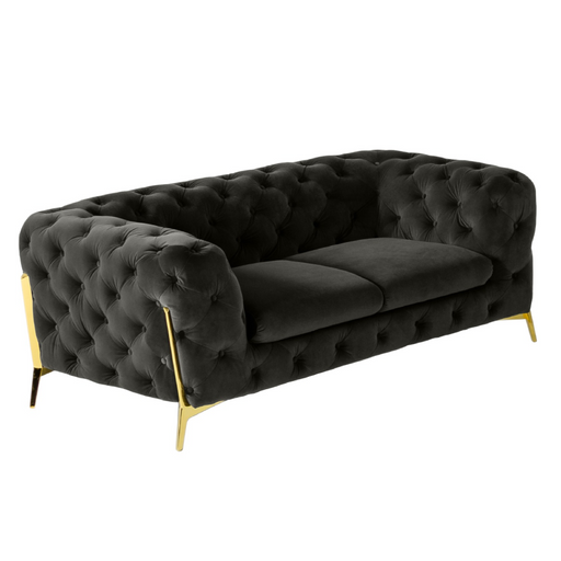 Sheila - Modern Dark Grey Fabric Loveseat