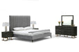 Hemlock - Modern Grey Velvet Bed