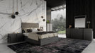 Eastern King Lucia - Italian Modern Matte Grey + Elm Grey 4-Piece Bedroom Set