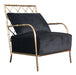 Ignacio - Glam Black Velvet & Gold Accent Chair