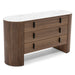 Chelton - Contemporary White Ceramic & Walnut Dresser