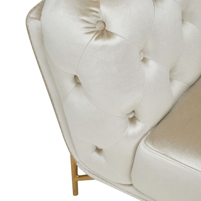 Stella - Transitional Beige Velvet Sofa