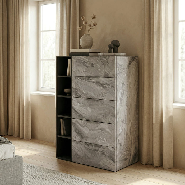 Maranello - Modern Grey Wash & Faux Marble Chest
