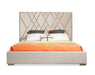 Eldora - Glam Beige Velvet and Brushed Brass Bed