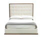 Amberlie - White Vegan Leather & Walnut Bed