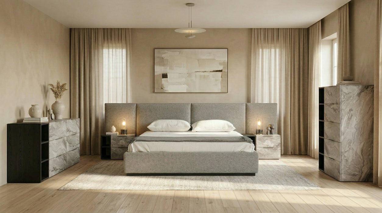 Maranello - Modern Grey Wash & Faux Marble Chest