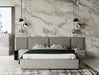 Maranello - Modern Grey Fabric Bed w/ Two Nightstands