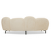 Glaster - Contemporary White Sherpa 88" Bubble Sofa