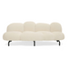 Glaster - Contemporary White Sherpa 88" Bubble Sofa