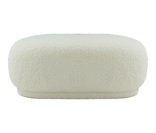 Kael - Contemporary White Sherpa Ottoman