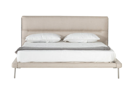 Bergeron - Contemporary Cream Woven Fabric Bed