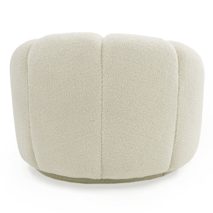 Gadson - Contemporary White Sherpa Swivel Chair Accent Chair