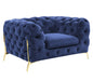 Quincey - Transitional Blue Velvet Chair