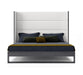 Heloise - Contemporary White Leather & Grey Elm Trim Bed