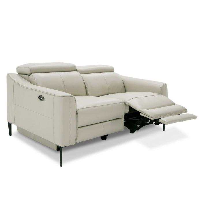 Eden - Modern Grey Leather Loveseat with 2 Recliners