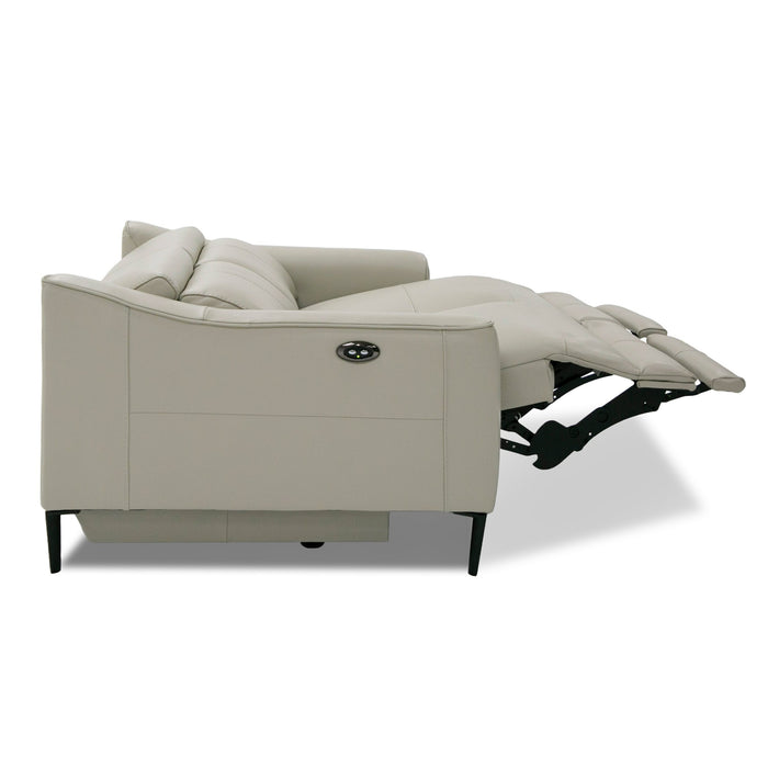 Eden - Modern Grey Leather Loveseat with 2 Recliners
