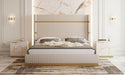 Sterling Modern Beige + Gold Bed + Nightstands